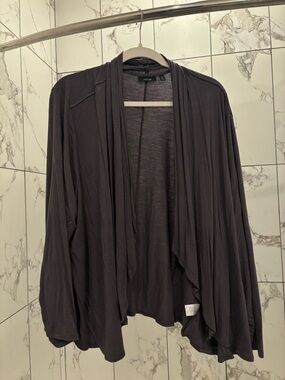 Apt. 9 Dark Gray Draped Open Cardigan